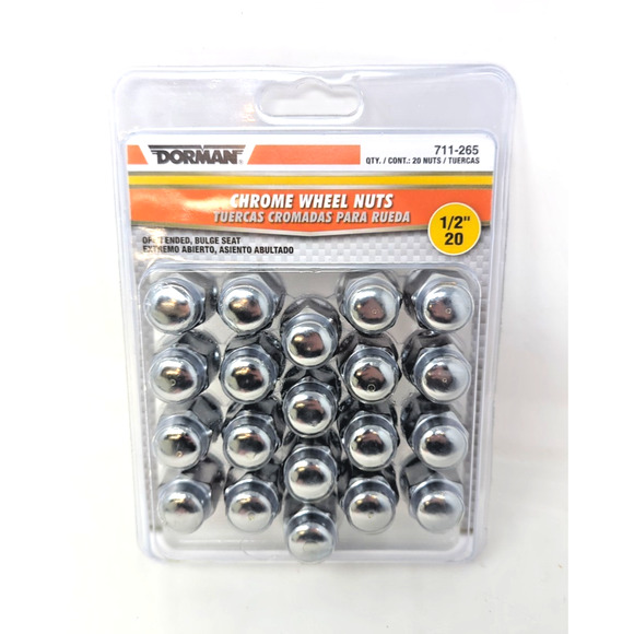 For Ford F-150 1975 Dorman 711-265 Chrome Cone Seat Acorn Bulge Lug Nuts - Picture 1 of 2